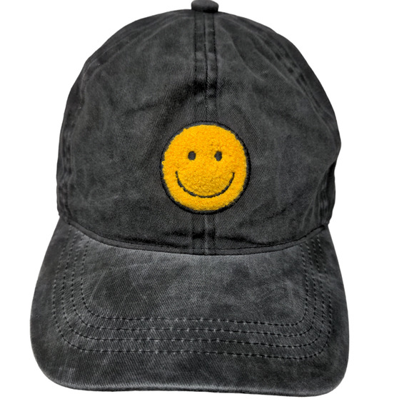 David & Young Women's Slideback Hat Gray OSFM Fuzzy Smiley Face Logo - Picture 1 of 11
